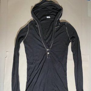 Splendid Gray Long Sleeve Shirt with Hood Size Medium